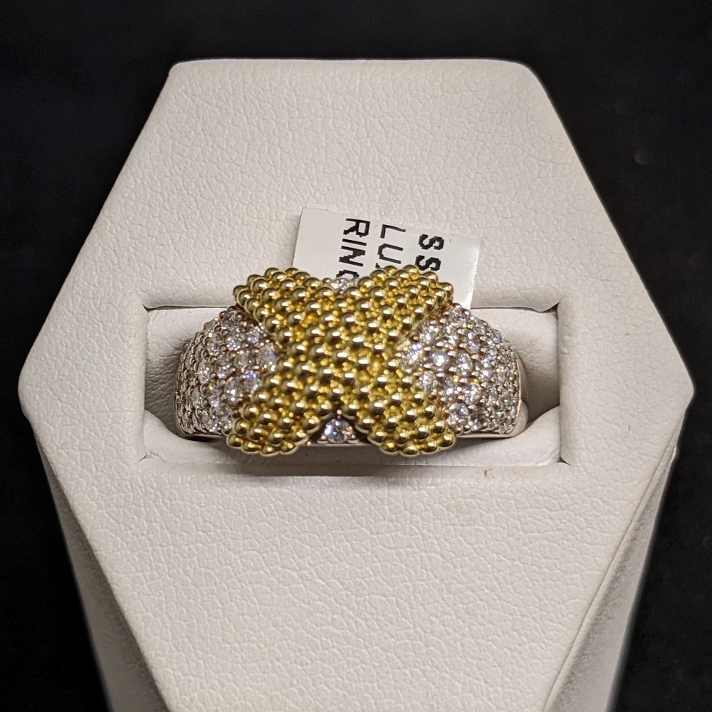 SOLD!!! - LAGOS Caviar Lux X-Wrap Diamond Ring in 18K & Sterling Silver